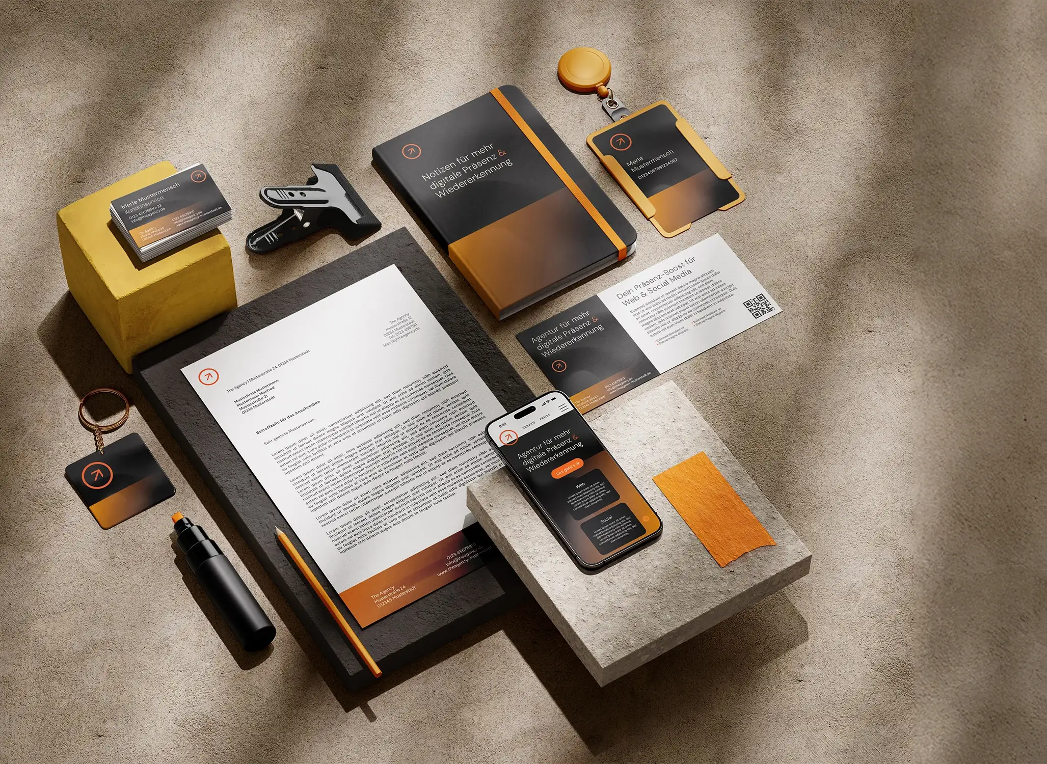 Webseite_Online-Marketing_Agentur_Branddesign_Layout_Geschaeftspapiere_headertitel Ein einheitliches und ästhetisches Design für die verschiedenen Medien deiner Firma sorgt für eine positive Außenwirkung.