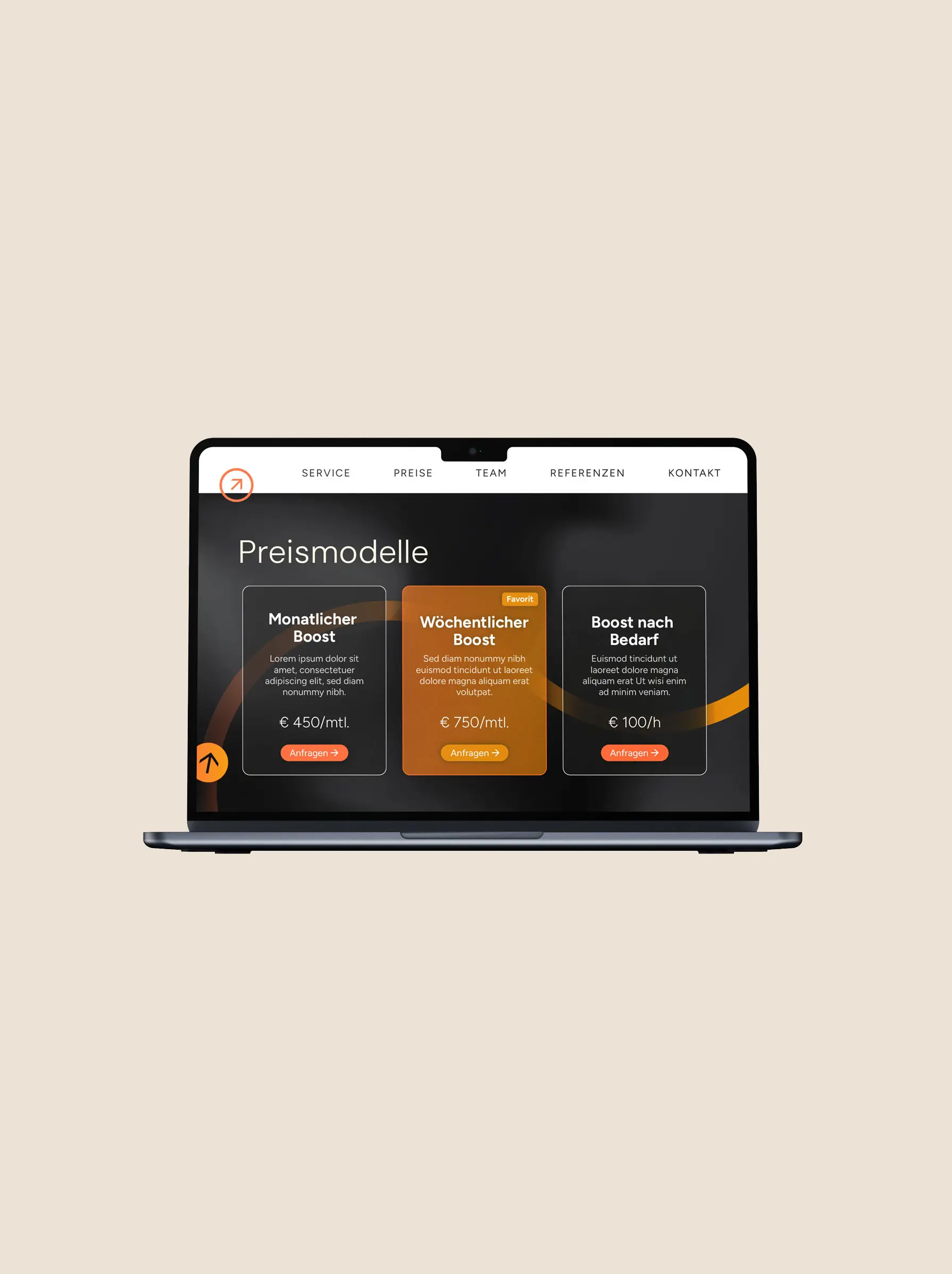 Webseite_Webseite-Design_Agentur_Layout_Preismodelle Das Design in mehreren Spalten unterstützt die Responsivität einer Webseite.