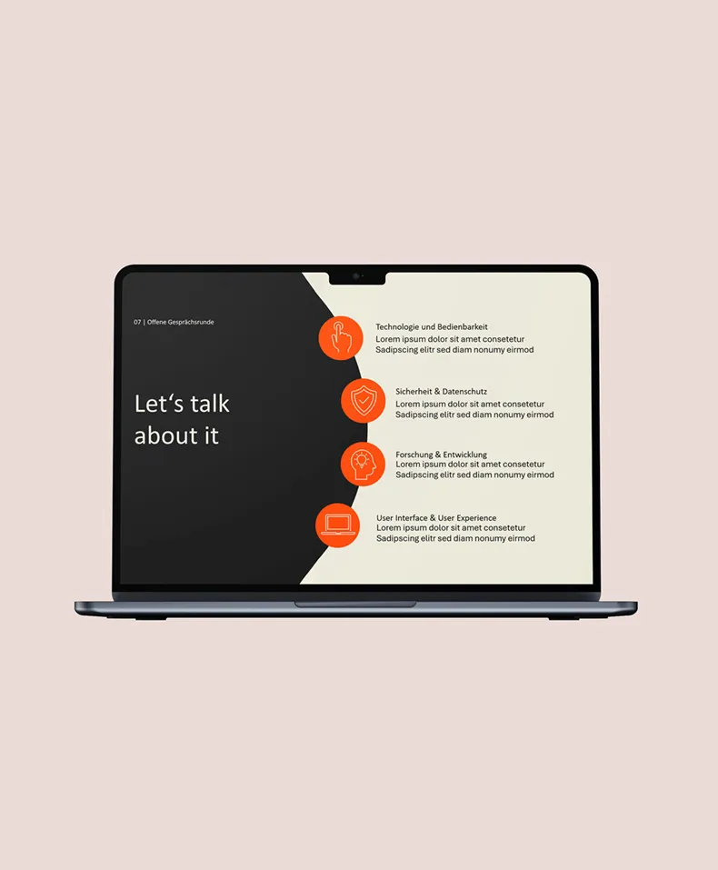 presentation-design-slide-annual-meeting-powerpoint-deck-grafikdesign-folie Ein abwechslungsreiches Design der Folien helfen dem Publikum, deiner Präsentation aufmerksam zu folgen.