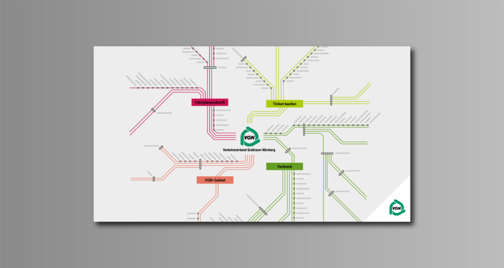 Entwurf eines Fahrplans des VGN von Kaffee & Köpfe Mediendesign